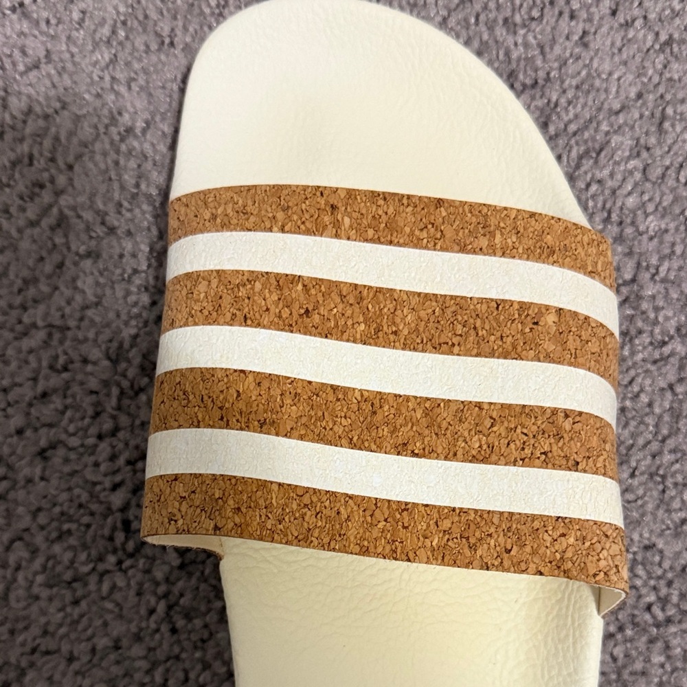 ADIDAS Tan/Cork Women’s Slides - Picture 3 of 4